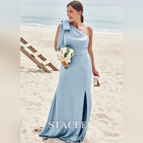 STACEES Light Blue One-Shoulder Dress - Picture 2 of 12
